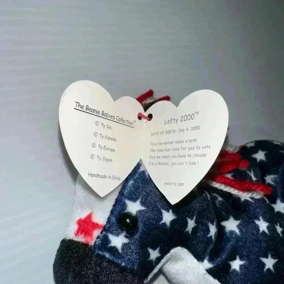 New!Lefty & Righty 2000 Ty Beanie Babies Original Tags Stars & Stripes Election! - Picture 12 of 16